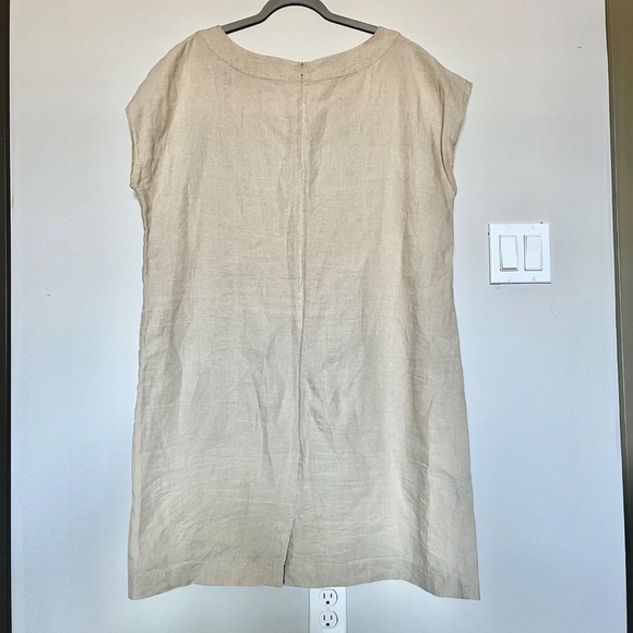J Jill Love Linen Drop Shoulder Boat Neck Shift Dress Lagenlook Size XL Missy - Picture 6 of 11